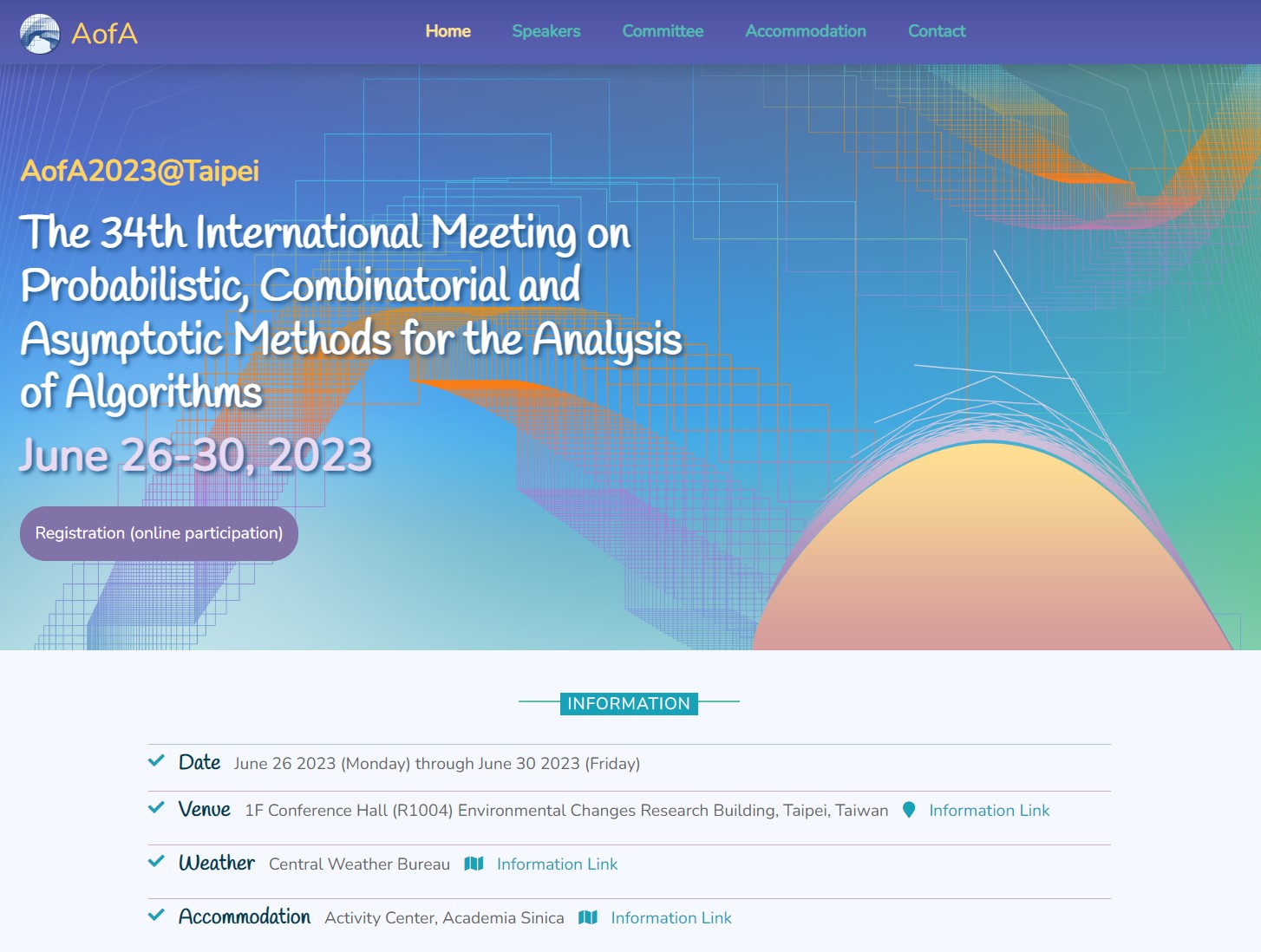 The 34th International Meeting on Probabilistic, Combinatorial and Asymptotic Methods for the Analysis of Algorithms